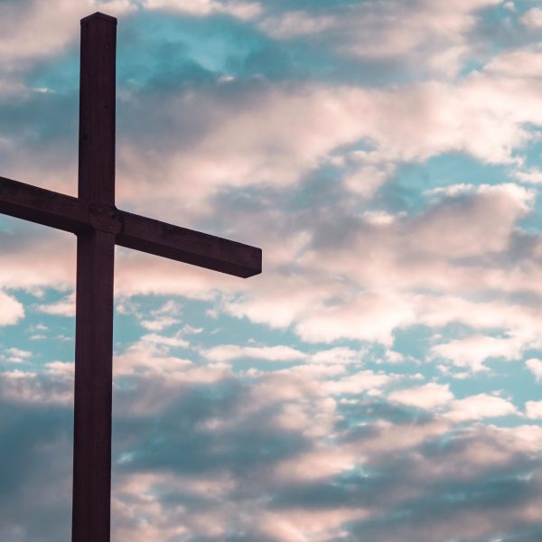 A cross against sky background